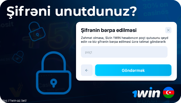 1Win AZ-da hesab bərpa forması - hesabınıza girişi necə bərpa etmək olar