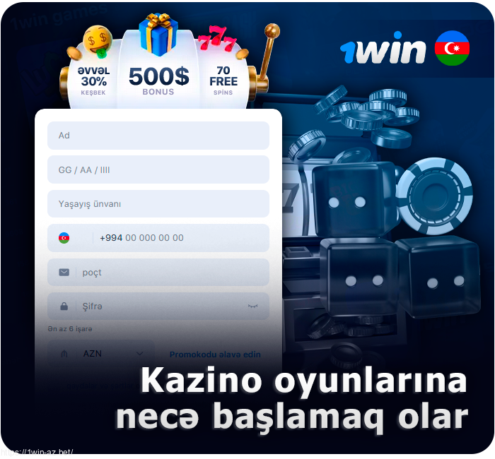 1Win kazinosunda qeydiyyat - onlayn kazino oynamağa necə başlamaq olar