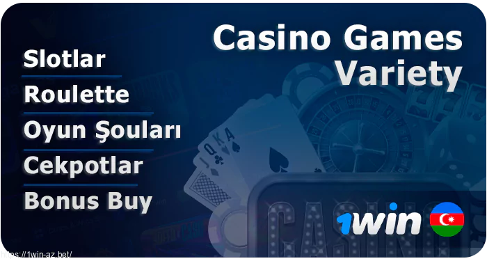 1Win kazinosunda onlayn oyunların kateqoriyaları - rulet, slots və s