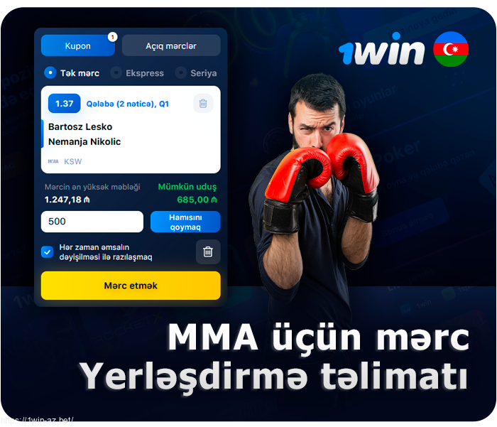 1Win-də MMA döyüşünə necə mərc etmək olar