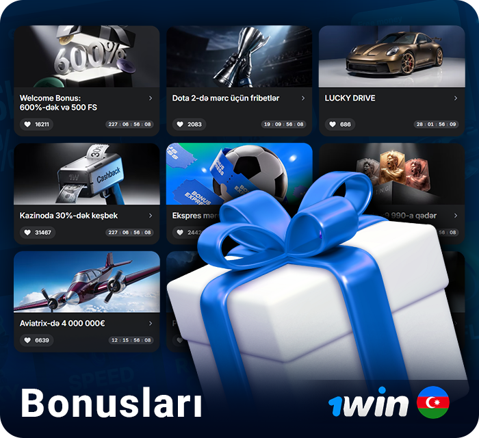 1win Kazinosunda azərbaycanlı istifadəçilər üçün bonuslar